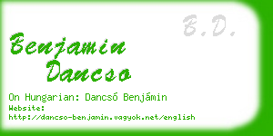 benjamin dancso business card